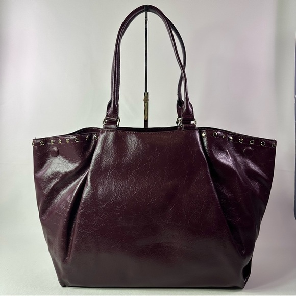 NEW Women’s INC International Concepts Odette Plum Red Glaze Burgundy Tote Bag - Picture 2 of 5